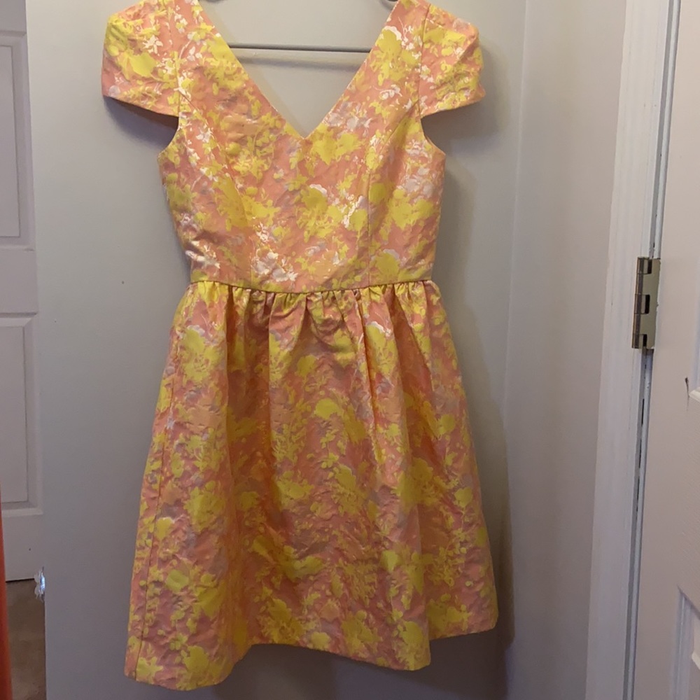 Minuet yellow and pink floral dress